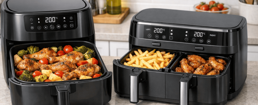 Freidora de aire grande vs doble cesta: cuál elegir según cómo cocinas